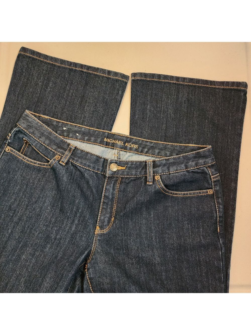 Michael Kors Izzy Bootcut Jeans Size 10 Dark Wash Sculpting Flex Denim